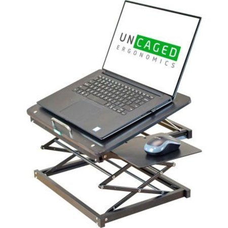UNCAGED ERGONOMICS Uncaged Ergonomics CD4 Ergonomic Laptop Stand and Standing Desk, Black CD4
